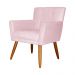 Kit 02 Poltronas Decorativas Onix Suede Rosa Bebê - DS Estofados