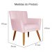 Kit 02 Poltronas Decorativas Onix Suede Rosa Bebê - DS Estofados