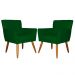 Kit 02 Poltronas Decorativas Onix Suede Verde - DS Estofados