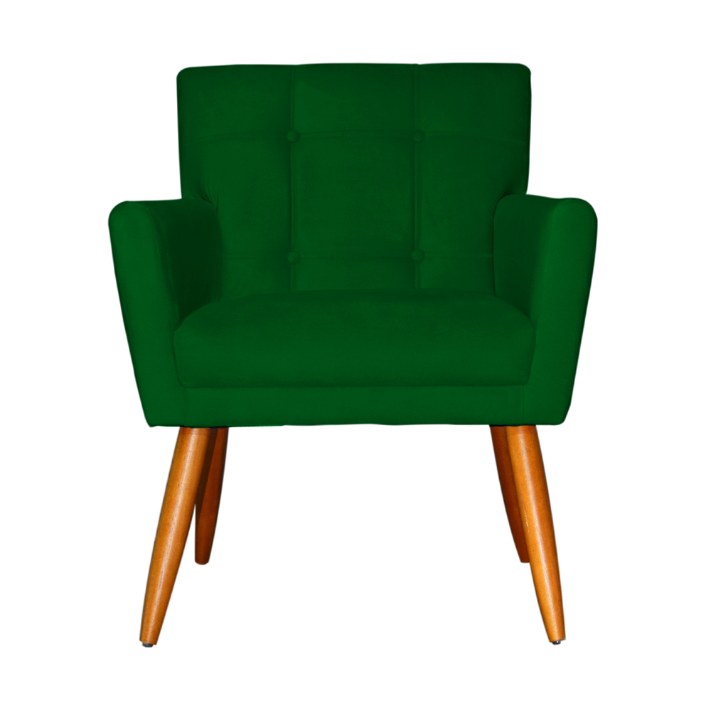 Kit 02 Poltronas Decorativas Onix Suede Verde - DS Estofados