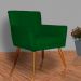 Kit 02 Poltronas Decorativas Onix Suede Verde - DS Estofados
