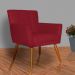 Kit 02 Poltronas Decorativas Onix Suede Vermelho - DS Móveis