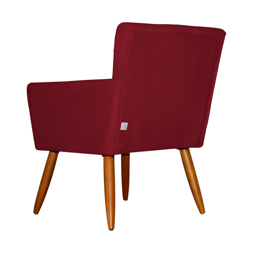 Kit 02 Poltronas Decorativas Onix Suede Vermelho - DS Móveis