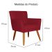 Kit 02 Poltronas Decorativas Onix Suede Vermelho - DS Móveis
