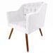 Kit 02 Poltronas Decorativas Pés Palito Amanda Suede Branco