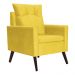 Kit 02 Poltronas Ligia Requinte Suede Amarelo - DS Estofados