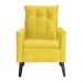 Kit 02 Poltronas Ligia Requinte Suede Amarelo - DS Estofados