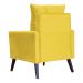 Kit 02 Poltronas Ligia Requinte Suede Amarelo - DS Estofados