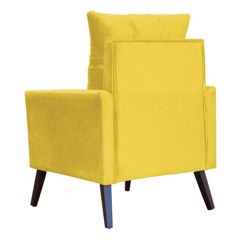 Kit 02 Poltronas Ligia Requinte Suede Amarelo - DS Estofados