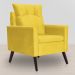 Kit 02 Poltronas Ligia Requinte Suede Amarelo - DS Estofados