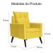Kit 02 Poltronas Ligia Requinte Suede Amarelo - DS Estofados