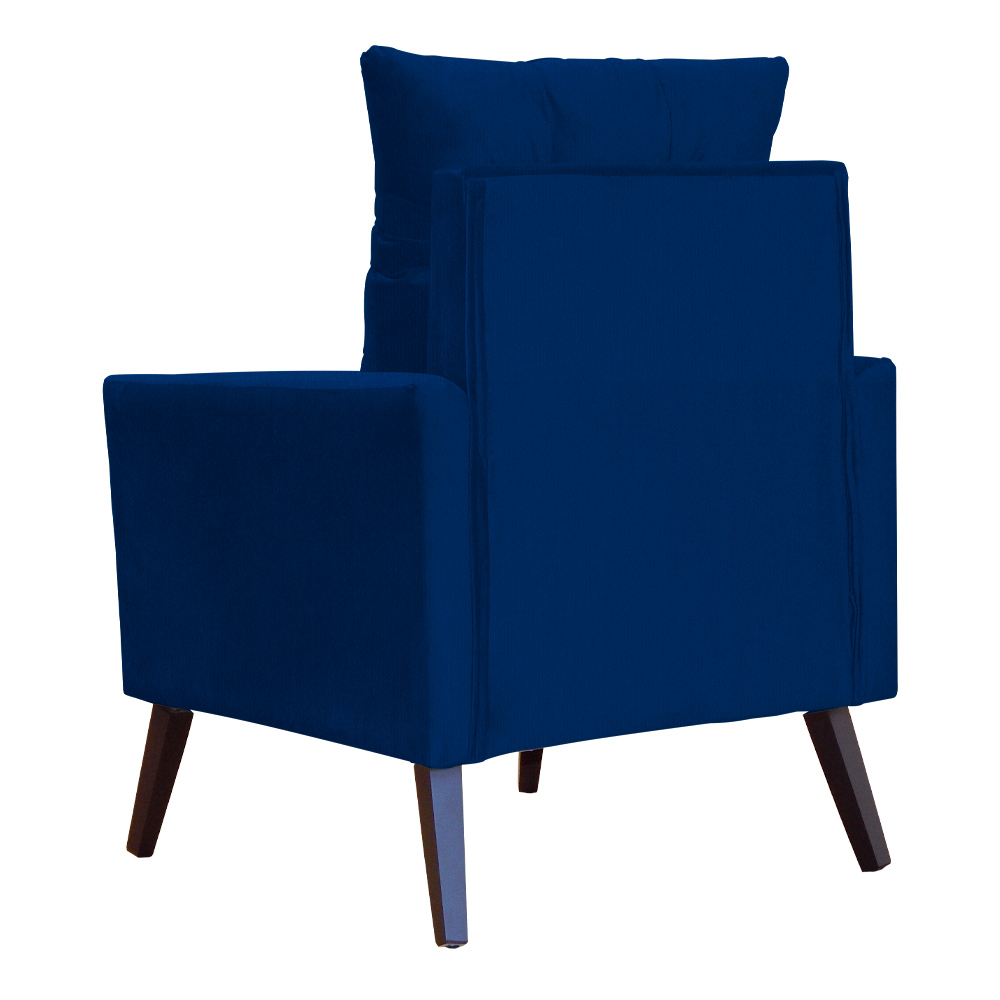 Kit 02 Poltronas Ligia Requinte Suede Azul Marinho - DS Estofados