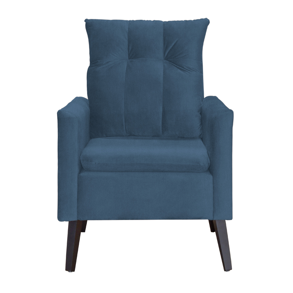 Kit 02 Poltronas Ligia Requinte Suede Azul Royal - DS Estofados