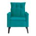 Kit 02 Poltronas Ligia Requinte Suede Azul Turquesa - DS Estofados