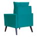 Kit 02 Poltronas Ligia Requinte Suede Azul Turquesa - DS Estofados