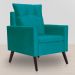 Kit 02 Poltronas Ligia Requinte Suede Azul Turquesa - DS Estofados