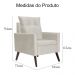 Kit 02 Poltronas Ligia Requinte Suede Bege - DS Estofados
