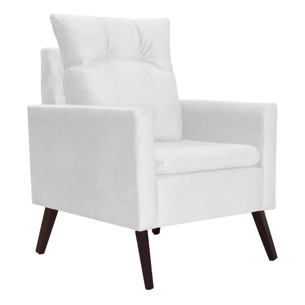 Kit 02 Poltronas Ligia Requinte Suede Branco - DS Estofados