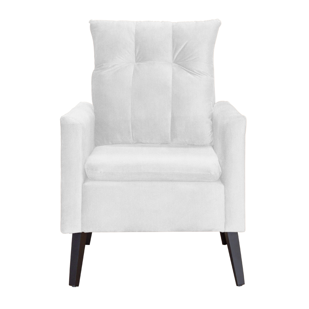 Kit 02 Poltronas Ligia Requinte Suede Branco - DS Estofados
