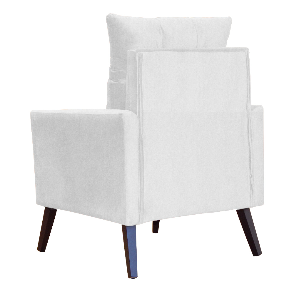 Kit 02 Poltronas Ligia Requinte Suede Branco - DS Estofados