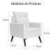 Kit 02 Poltronas Ligia Requinte Suede Branco - DS Estofados