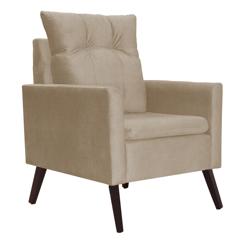 Kit 02 Poltronas Ligia Requinte Suede Cappuccino - DS Estofados