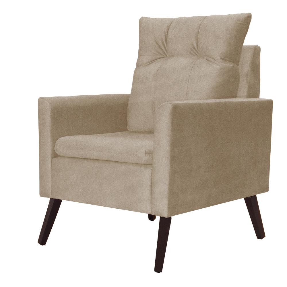 Kit 02 Poltronas Ligia Requinte Suede Cappuccino - DS Estofados