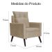 Kit 02 Poltronas Ligia Requinte Suede Cappuccino - DS Estofados