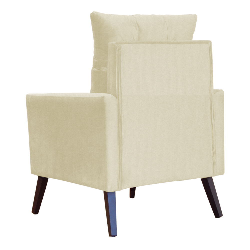 Kit 02 Poltronas Ligia Requinte Suede Marfim - DS Estofados