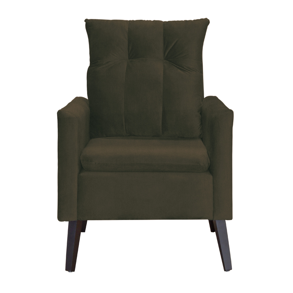 Kit 02 Poltronas Ligia Requinte Suede Marrom - DS Estofados