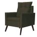 Kit 02 Poltronas Ligia Requinte Suede Marrom - DS Estofados