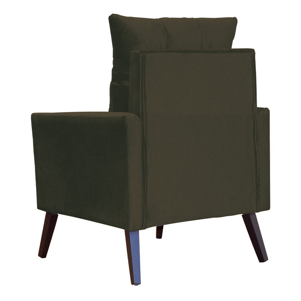 Kit 02 Poltronas Ligia Requinte Suede Marrom - DS Estofados