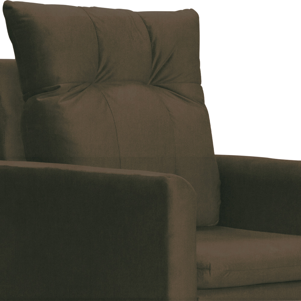 Kit 02 Poltronas Ligia Requinte Suede Marrom - DS Estofados
