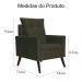 Kit 02 Poltronas Ligia Requinte Suede Marrom - DS Estofados