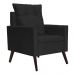 Kit 02 Poltronas Ligia Requinte Suede Preto - DS Estofados