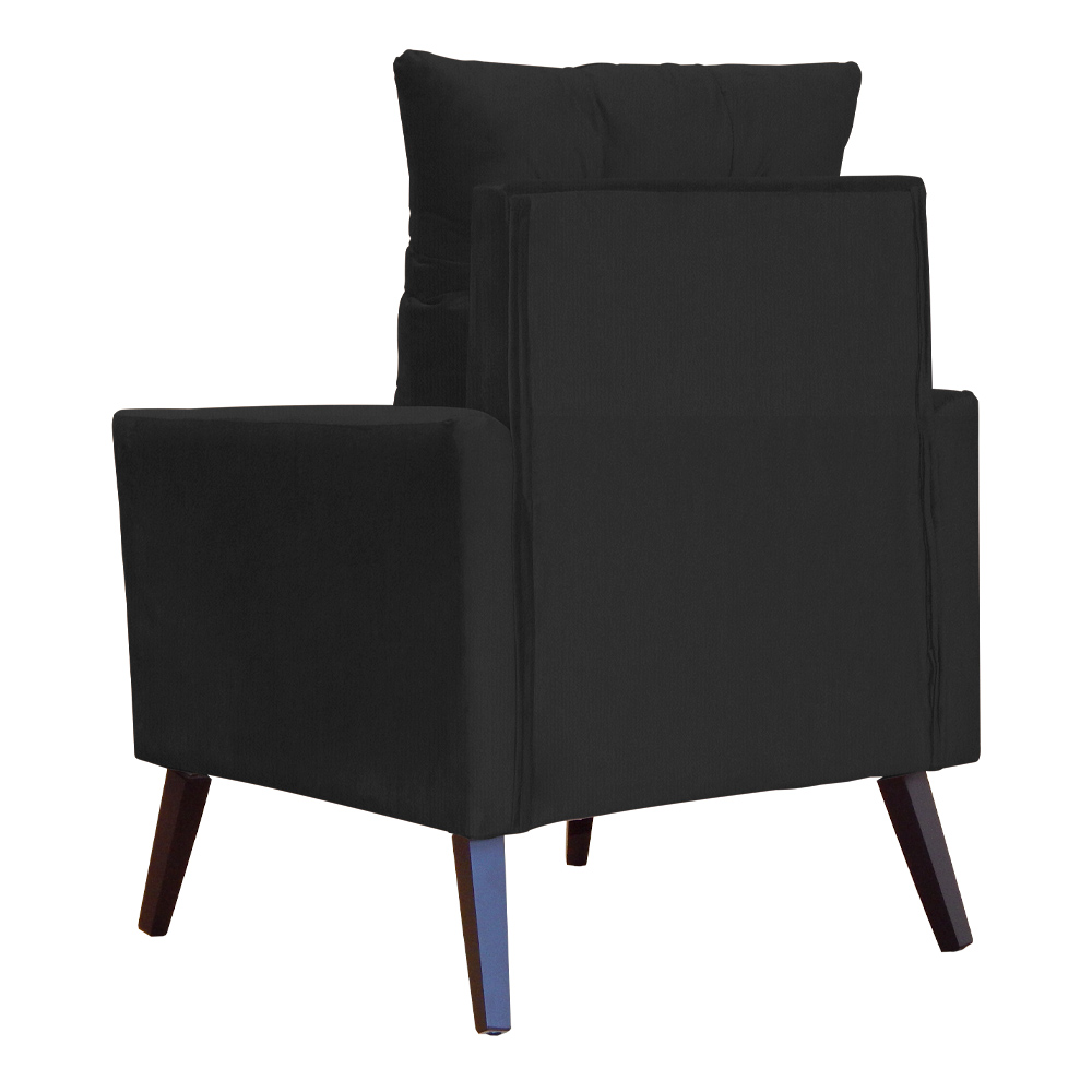 Kit 02 Poltronas Ligia Requinte Suede Preto - DS Estofados