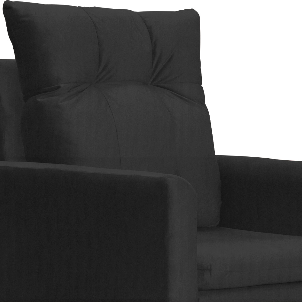 Kit 02 Poltronas Ligia Requinte Suede Preto - DS Estofados