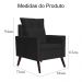 Kit 02 Poltronas Ligia Requinte Suede Preto - DS Estofados