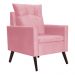 Kit 02 Poltronas Ligia Requinte Suede Rosa - DS Estofados