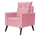 Kit 02 Poltronas Ligia Requinte Suede Rosa - DS Estofados