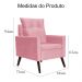 Kit 02 Poltronas Ligia Requinte Suede Rosa - DS Estofados