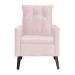 Kit 02 Poltronas Ligia Requinte Suede Rosa Bebê - DS Estofados