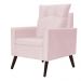 Kit 02 Poltronas Ligia Requinte Suede Rosa Bebê - DS Estofados