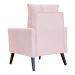 Kit 02 Poltronas Ligia Requinte Suede Rosa Bebê - DS Estofados