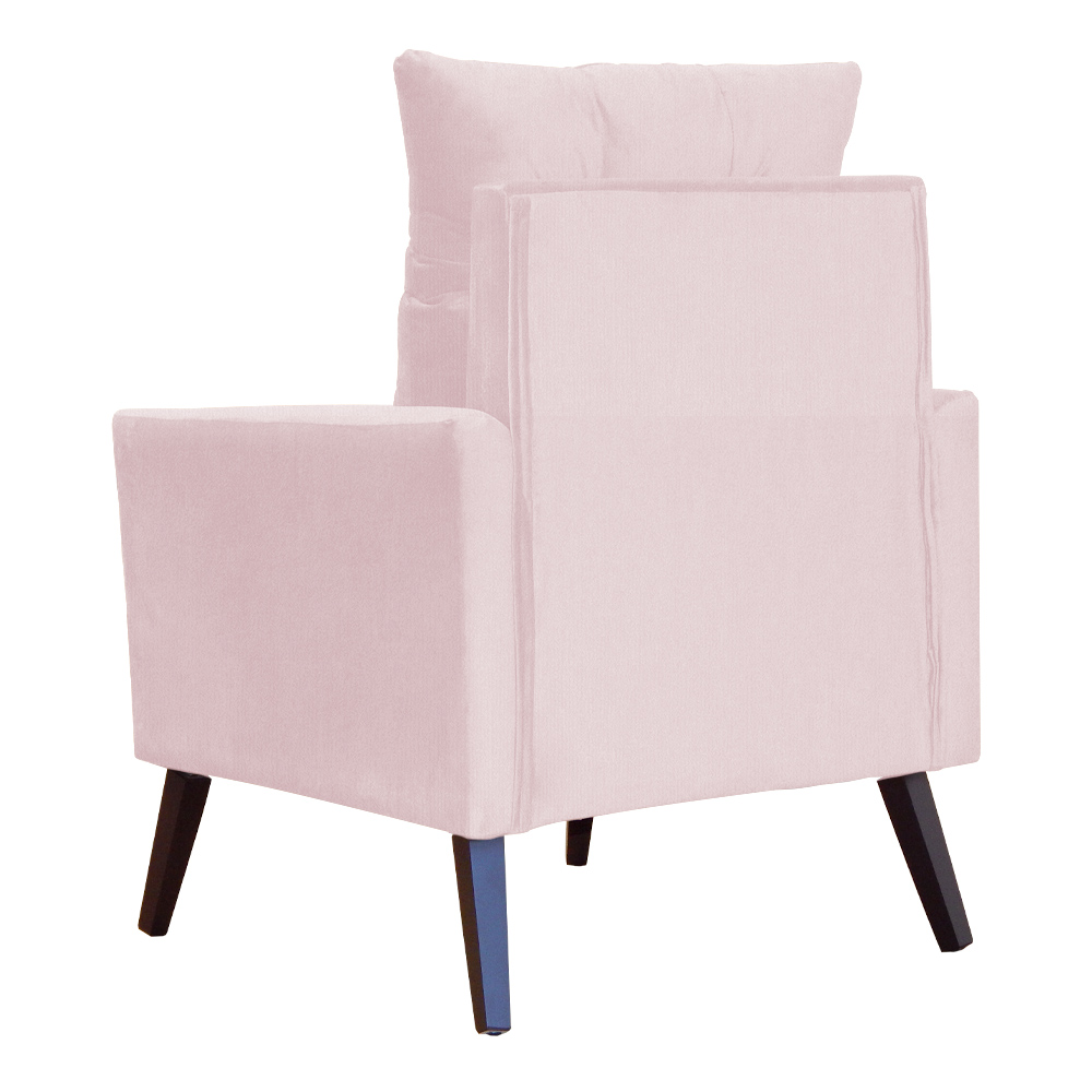 Kit 02 Poltronas Ligia Requinte Suede Rosa Bebê - DS Estofados