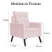 Kit 02 Poltronas Ligia Requinte Suede Rosa Bebê - DS Estofados