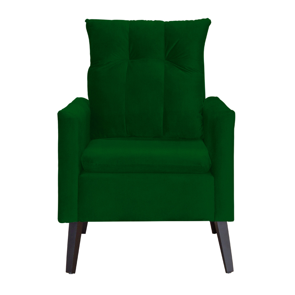 Kit 02 Poltronas Ligia Requinte Suede Verde - DS Estofados