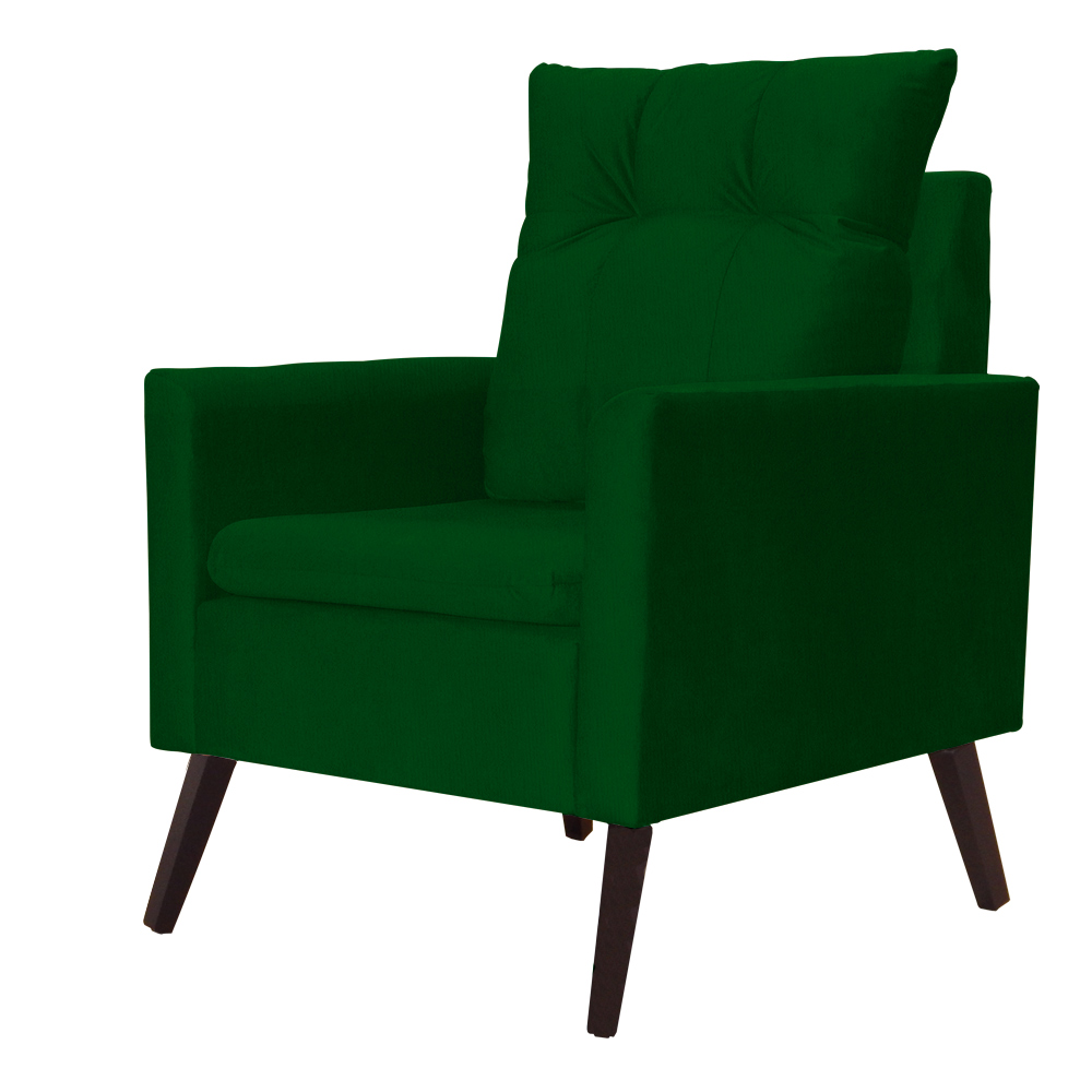 Kit 02 Poltronas Ligia Requinte Suede Verde - DS Estofados