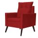 Kit 02 Poltronas Ligia Requinte Suede Vermelho - DS Estofados