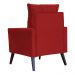 Kit 02 Poltronas Ligia Requinte Suede Vermelho - DS Estofados